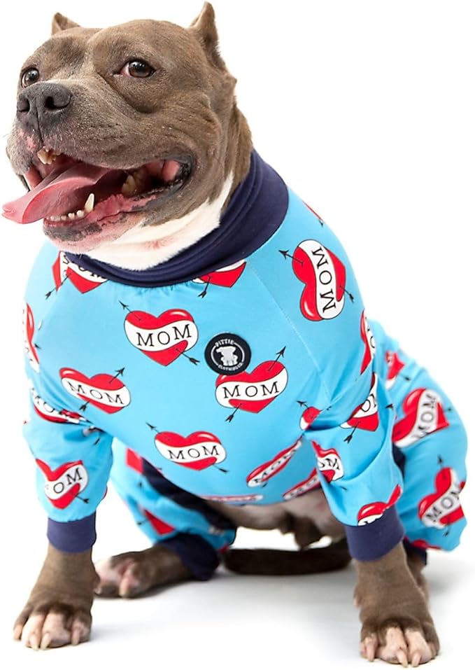 Pittie Clothing Pit Bull Dog Pajamas – Full Coverage Dog Onesie, Soft Pajama Outfit for Medium, Large, XL & XXL Breeds