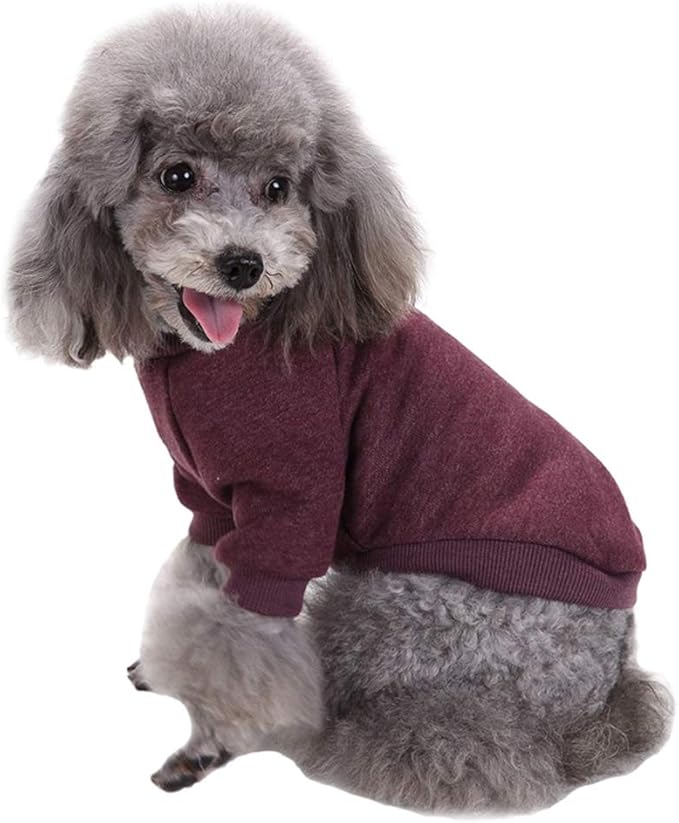 Jecikelon Dog Clothes Dogs Sweater Soft Puppies Clothing Winter Puppy Sweaters Warm Outfit for Dogs Small XXS XS Cat Apparel (Brown, L)
