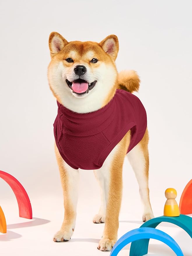 Haloumoning Fleece Dog Sweater Turtleneck Pullover Sweatshirt Pet Winter Warm Clothes