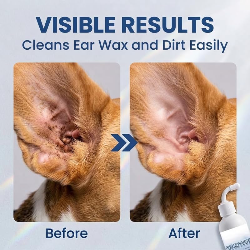 MENDED Pet Ear Cleaner for Dogs & Cats, Gentle Ear Wash, 100 mL, 5 PCS