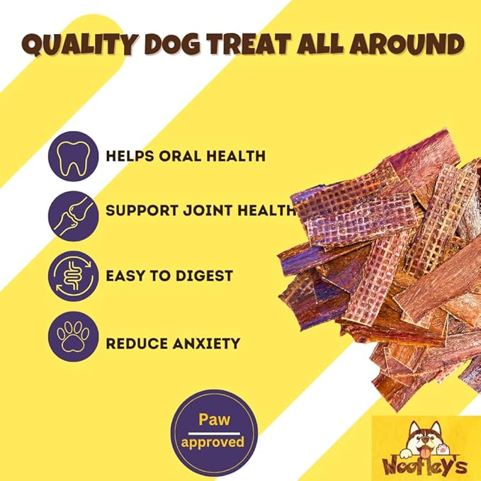 Woofley's - Esophagus Jerky (30 Count) - Gullet Sticks for Dogs - Safe, All-Natural Dog Chews - Promotes Dental Health