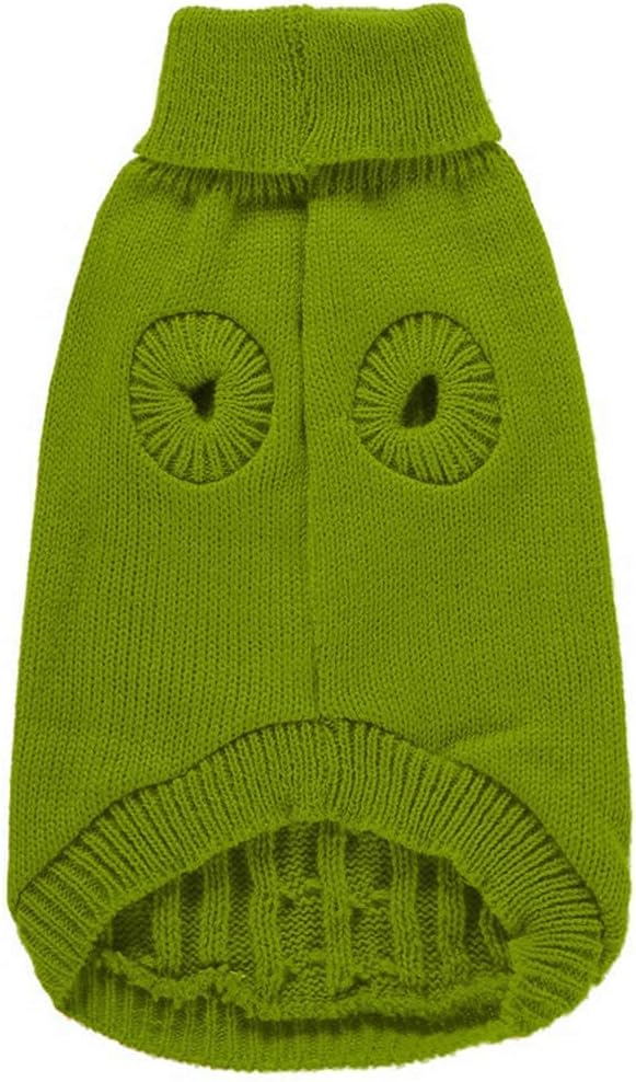Small Dog Sweaters Knitted Pet Cat Warm Dog Sweatshirt Winter Clothes Kitten Puppy Sweater (X-Small,Light Green)