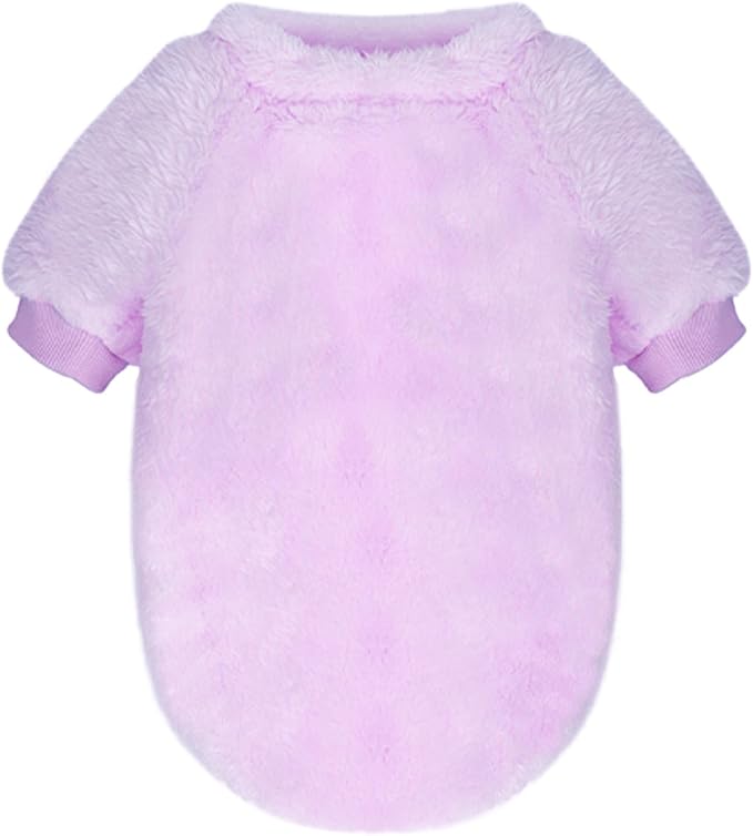 Dog Sweaters Clothes Coat for Small Dogs Boy or Girl Cat Puppy Coat Sweatshirts Soft Warm Fluffy Winter Jacket Apparels (Old Rose,Pale Pink,Pale Lavender, Large)