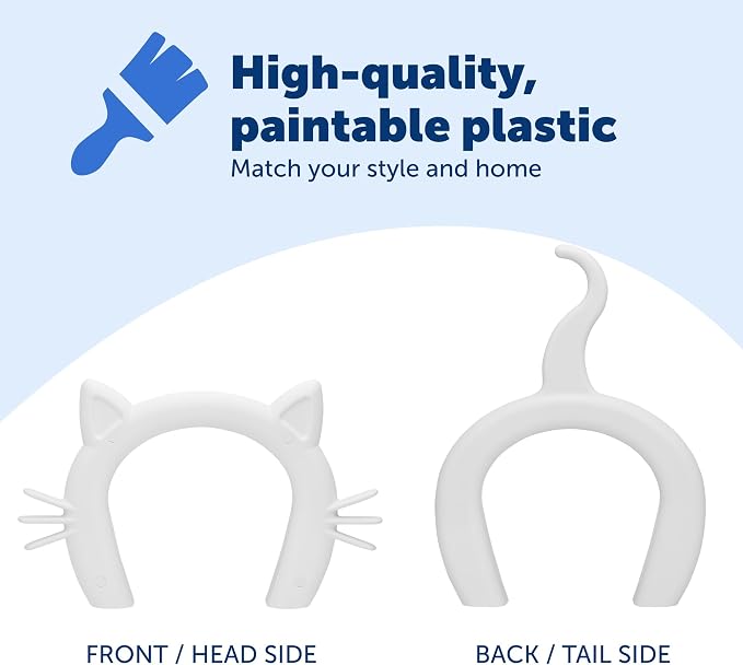 PetSafe Cat Corridor for Interior Doors, Cats Up to 20 lb | Keeps Dogs out of Litter Box, Food & Water, Paintable White Finish, Opening 7 1/2"W x 7 11/16"H