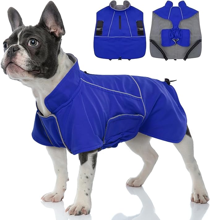 MIGOHI Waterproof Dog Jacket,XL Dog Coat,Reflective XL Fleece Jacket for Dogs,Extra Large Winter Coat Snowsuit,Large Snow Clothes for Dogs Male Female,Australian Shepherd,Beagle,XL,Blue