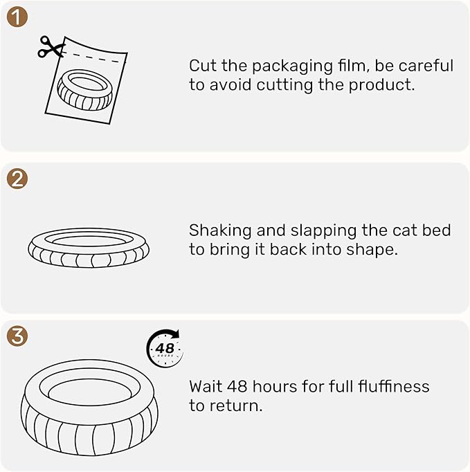 FUKUMARU Cat Bed, Corduroy Round Cat Beds for Indoor Cats, Washable Fluffy Pet Bed for Cats and Puppy, Soft Cute Small Dog Beds, Grey