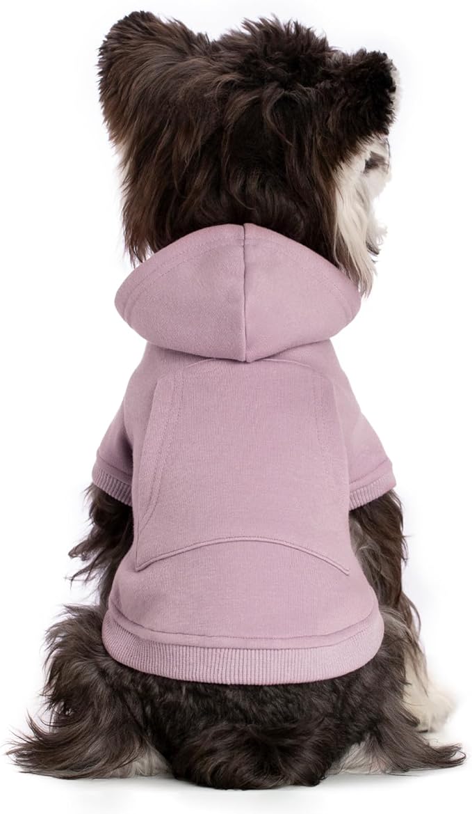 Koneseve Dog Hoodie & Cat Sweater, Warm Fleece Hooded Sweatshirt with Pocket for Small to Large Pets, Cozy Winter Outfit, Purple, S