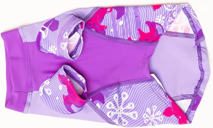 PlayaPup Dog Sun Shirt, USA Made (UPF 50+), Purple Wave, Large