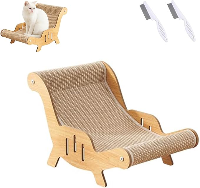 2026 Upgrade Cat Recliner Scraper Board, 23.6" Large 2 in 1 Cat Scratch Board, Anti-Scratch Cat Sisal Chair for Indoor Cats Hammock, Wear-Resistant Scratching Pad Lounges (C, Medium for Within 22IB)