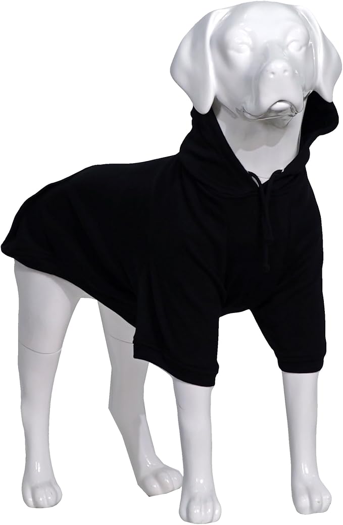 Lovelonglong Blank Basic Hoodie Sweatshirt for Dogs 100% Cotton Fits Small Medium Dachshund Large Dog Black 3XL
