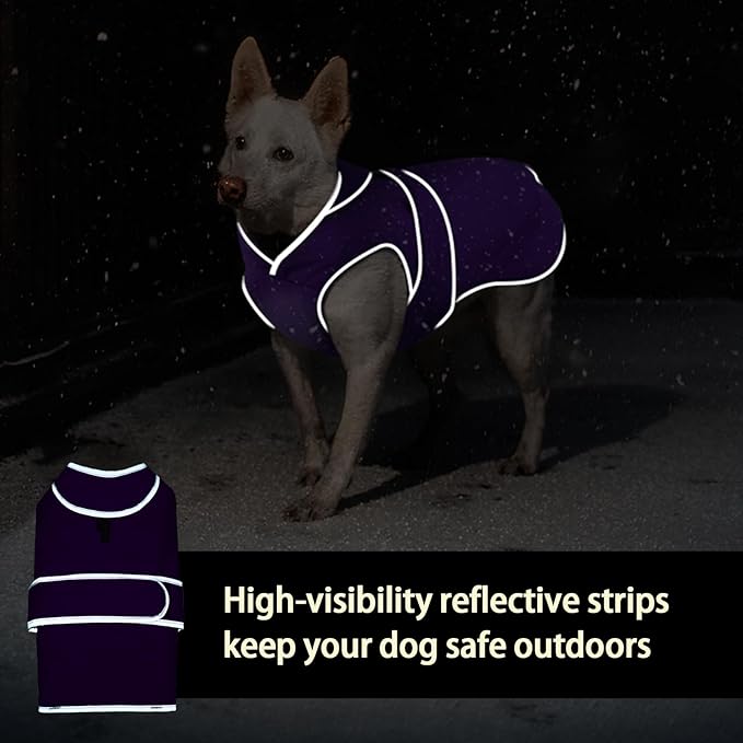 MIGOHI Warm Dog Coat Winter Dog Jacket,Waterproof Cold Weather Coats for Dogs,Fleece Jacket for Small Medium Large Dogs,Reflective Thick Fleece Vest with Leash Hole