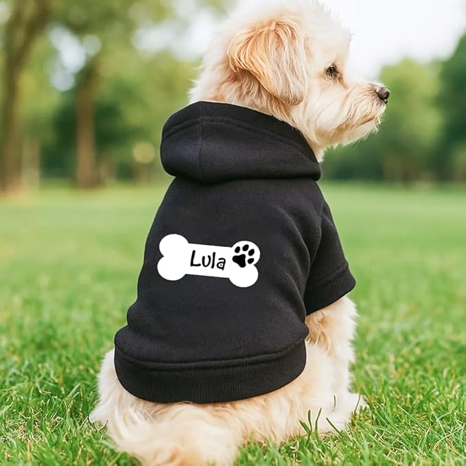 Personalized Dog Hoodie with Name, Custom Embroidered Pet Sweater, Pink Puppy Hoodie, Warm Winter Outfit, Custom Pet Clothes, Gift for Dog Lovers