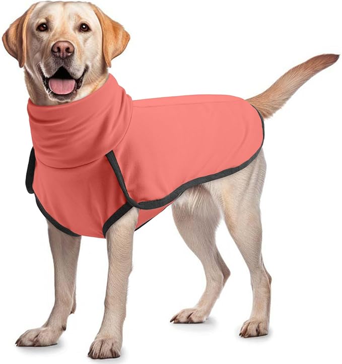ROZKITCH Dog Winter Coat Soft Pullover Pajamas, Pet Windproof Warm Cold Weather Jacket Vest Cozy Jumpsuit Apparel Outfit Clothes for Small Medium Large Giant Walking Hiking Travel Orange S