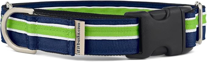 If It Barks 1" Martingale Collar with Quick Snap Release Buckle, Adjustable, USA Made, Small, Finley