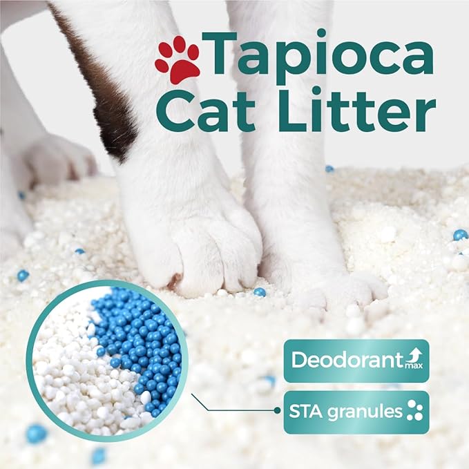 MOONFOREST Tapioca Cat Litter, Cassava Cat Litter Odor Control Dust-Free Clumping Litter