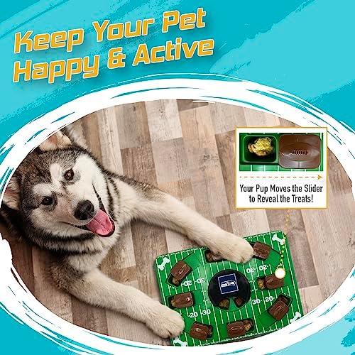 Pets First NFL Seattle Seahawks Puzzle Toy, Interactive Dog Puzzle Treat Toy