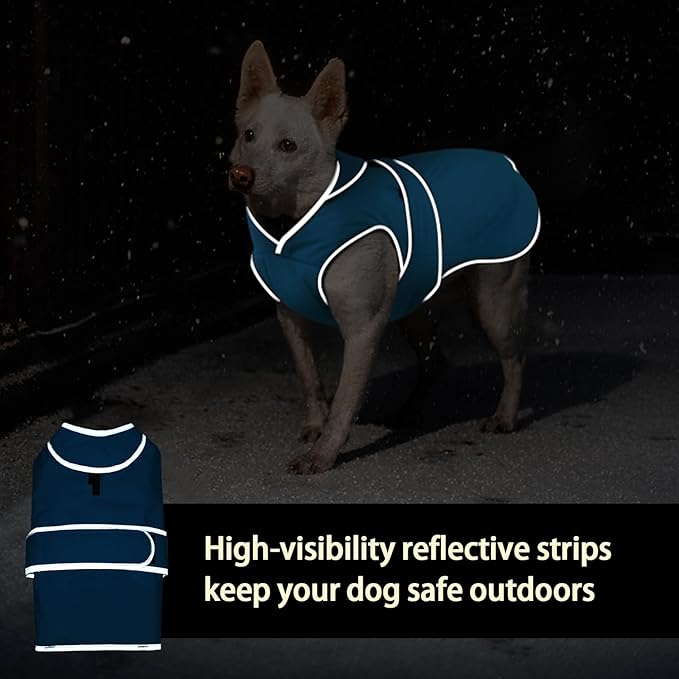 MIGOHI Warm Dog Coat Winter Dog Jacket,Waterproof Cold Weather Coats for Dogs,Fleece Jacket for Small Medium Large Dogs,Reflective Thick Fleece Vest with Leash Hole