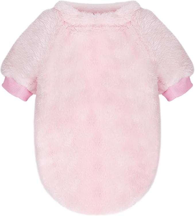 Dog Sweaters Clothes Coat for Small Dogs Boy or Girl Cat Puppy Coat Sweatshirts Soft Warm Fluffy Winter Jacket Apparels (Old Rose,Pale Pink,Pale Lavender, XX-Large)
