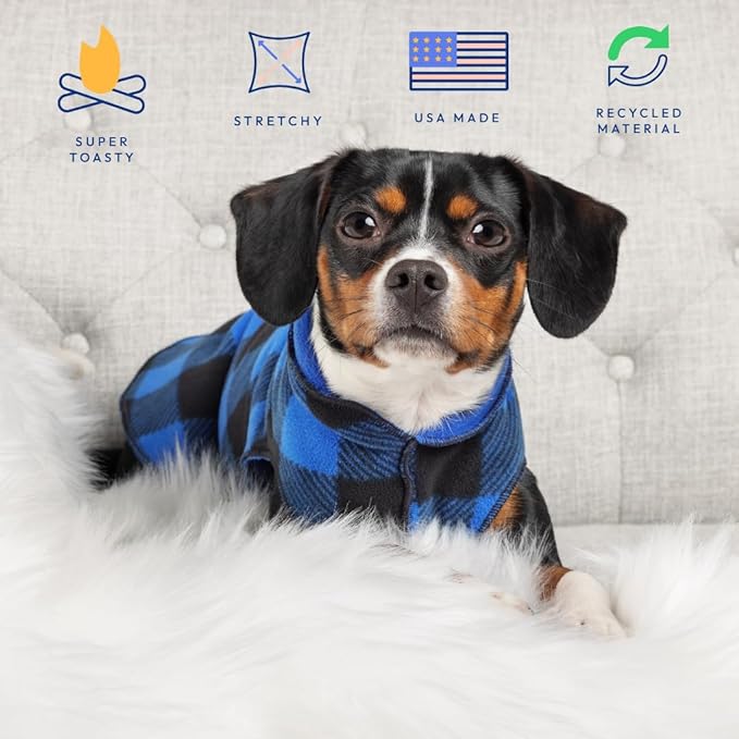 Goldpaw Duluth Double Fleece Dog Sweater Vest for Large Dogs - Soft, Stretchy Dog Fleece - Warm Pet Jacket for Fall and Winter - Premium Pet Outerwear - Machine Washable - Charcoal/Lavender - Size 24