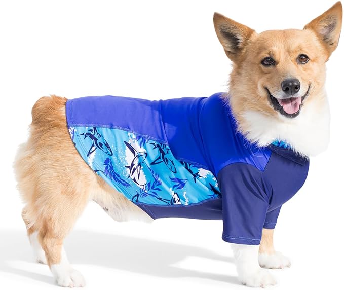 PlayaPup Dog Sun Shirt, USA Made (UPF 50+), Lago, Small