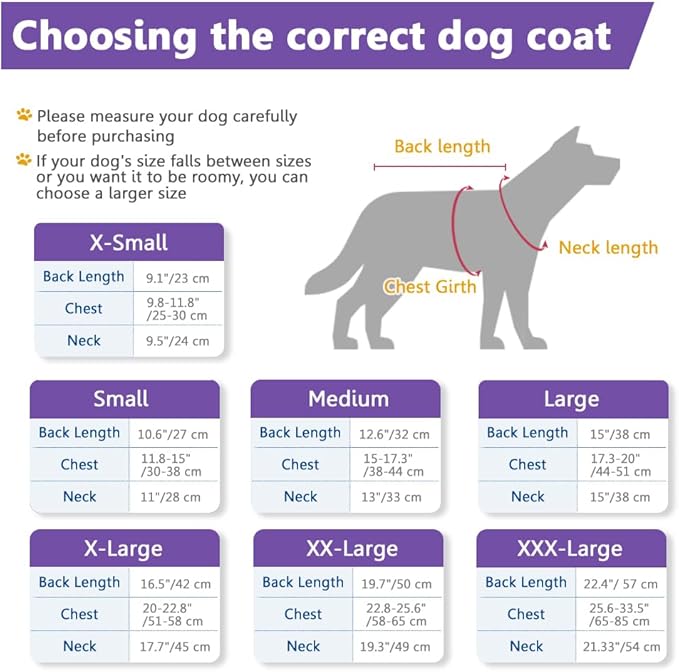 SAWMONG Fleece Hoodie, Windproof Waterproof Dog Coat with Fleece & Cotton Lining, Warm Jacket for Cold Weather Vest for Large Dogs