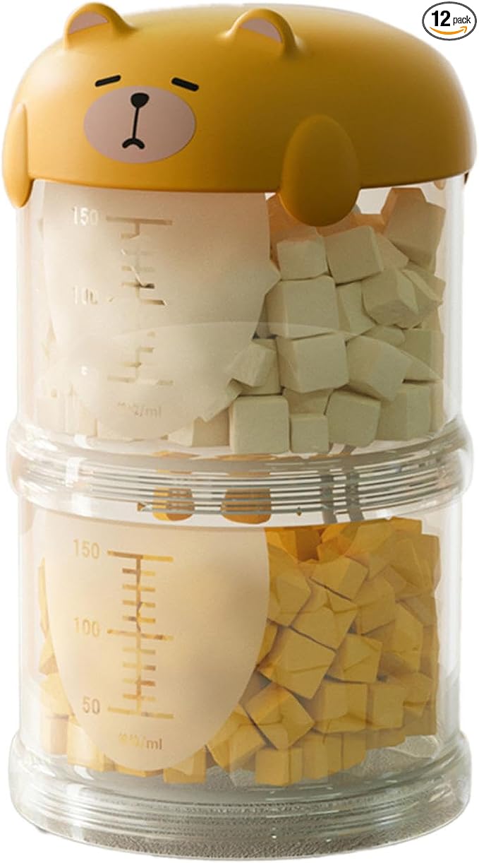 Outdoor Dog Treat holder Airtight, 2025 New Upgrade Large Cute Dog Treat Jar with Lids, Classified Storage Pet Food packaging Jar Treat Bottle, Multi-functional Multi-layer Dispenser (Yellow, 2 Layer)