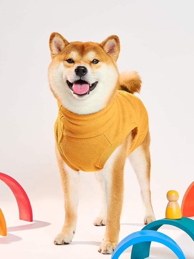 Haloumoning Fleece Dog Sweater Turtleneck Pullover Sweatshirt Pet Winter Warm Clothes