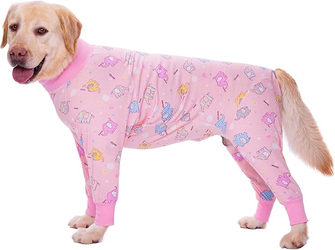 Dog Recovery Suit After Surgery Female Male, Medium Large Dog Neuter Shirt Cone Alternatives Prevent Licking Surgical Onesies (Elephant, 5XL)
