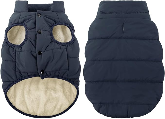 ASENKU Dog Winter Coat - Waterproof Windproof Dog Jacket, Warm Snowproof Doggie Puffer Vest for Cold Weather, Lightweight Snow Coats for Small Medium Large Dogs(M, Blue)