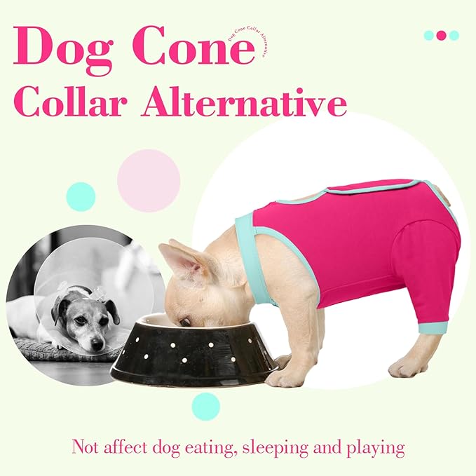 ROZKITCH Dog Surgery Leg Sleeve Rear Legs, Male Female Pet Prevent Licking Wound Elbow Knee Protector, Dog Recovery Suit Cone Collar Alternative Pants Shirt for Wound Heal Wrap Rosered 3XL