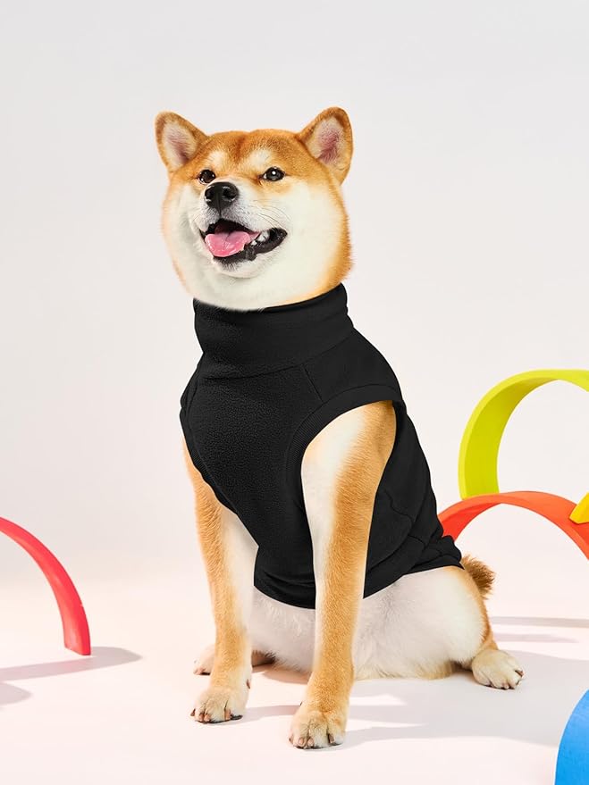 Haloumoning Fleece Dog Sweater Turtleneck Pullover Sweatshirt Pet Winter Warm Clothes