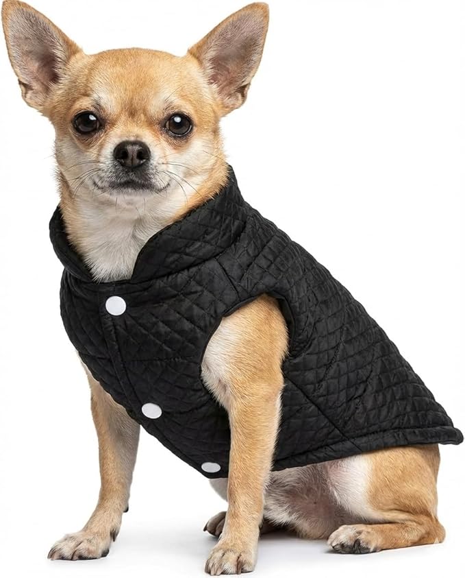 Soft Warm Small Dog Coats Lightweight Pet Dog Winter Jackets for Small Medium Dogs Puppy Cold Weather Coat Pet Clothes, Black, XX-Large