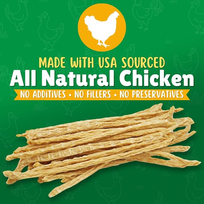 Chicken Jerky Straws Dog Treats – Chicken Sticks for Dogs Made and Sourced in The USA – Natural Single Ingredient Dehydrated Crunchy Treats for All Breeds – 28oz Bag