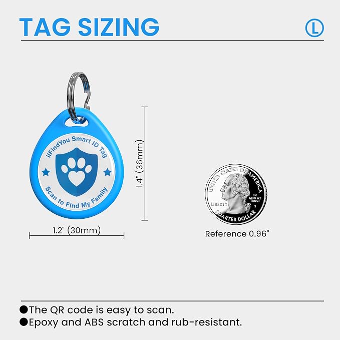 QR Code Dog Tags Personalized for Pets, Real-time Alerts, BLORGR