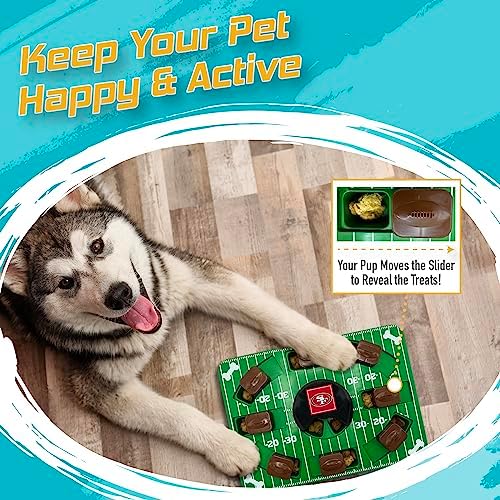 Pets First NFL SAN Francisco 49ERS Puzzle, Interactive Dog Treat Puzzle Toy