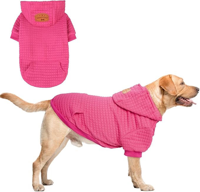 BEAUTYZOO Dog Hoodie for Small Medium Large Dogs, Winter Fall Warm Dog Clothes for Puppy S M Sized Dogs Girl Boy, Dog Sweater Shirt Hoodies with Pocket Bulldog Pitbull Cat Clothing Coat