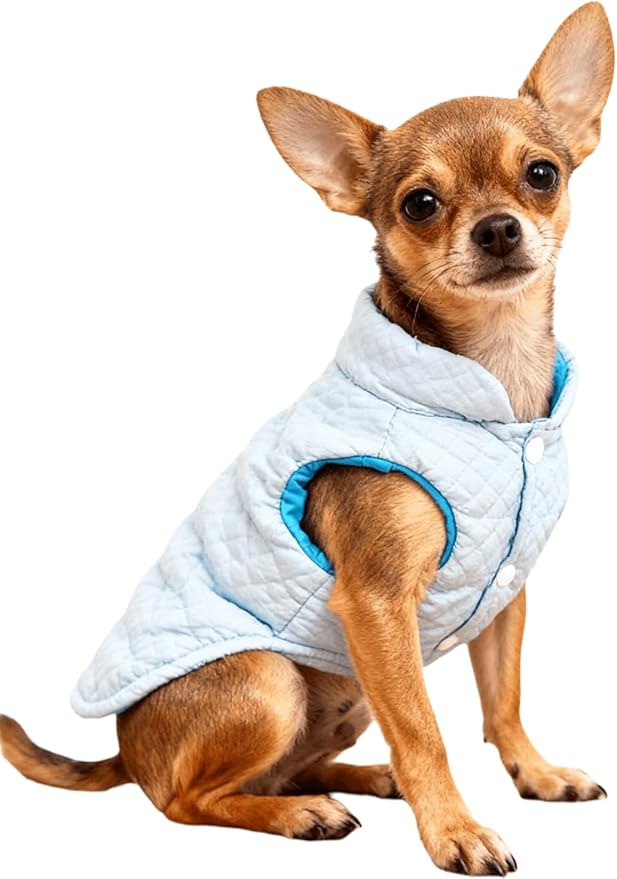 Soft Warm Small Dog Coats Lightweight Pet Dog Winter Jackets for Small Medium Dogs Puppy Cold Weather Coat Pet Clothes, Blue, XX-Large