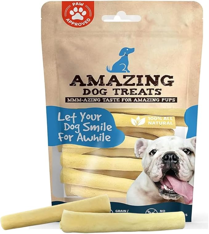 Amazing Dog Treats - Cow Tail Dog Chews (6 Inch Regular - 12 Pack) - Sourced from 100% Grass Fed Cattle - All Natural - Long Lasting Chew for Dogs - Rawhide Alternative for Dogs