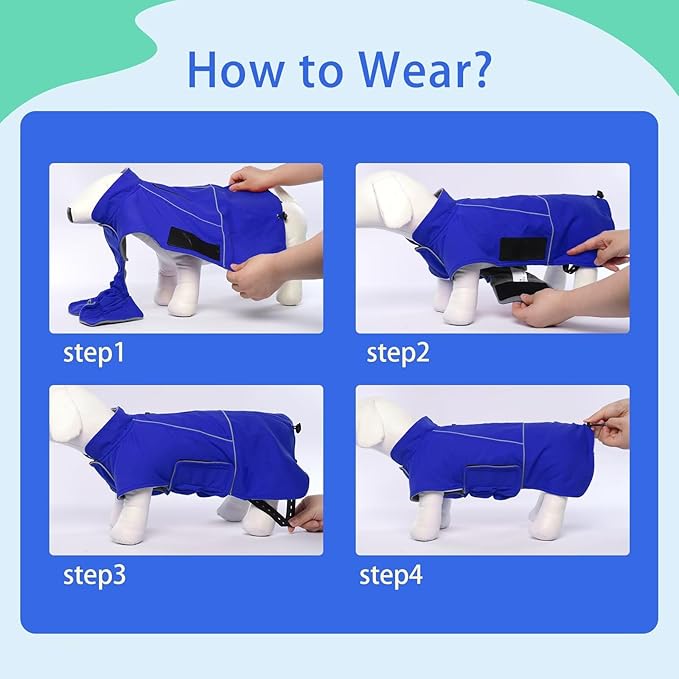 MIGOHI Waterproof Dog Jacket,XL Dog Coat,Reflective XL Fleece Jacket for Dogs,Extra Large Winter Coat Snowsuit,Large Snow Clothes for Dogs Male Female,Australian Shepherd,Beagle,XL,Blue