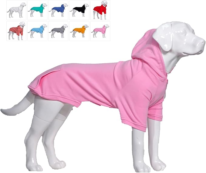 Lovelonglong Blank Basic Hoodie Sweatshirt for Dogs 100% Cotton Fits Small Medium Dachshund Large Dog Pink 4XL