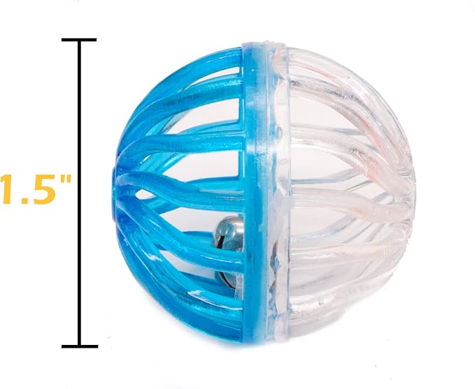 Fashion's Talk 12PCS Value Pack Plastic Ball Cat Toys Lattice Balls with Bell Jingle Kitten Toy,Gift Box 1.5" 6 Styles