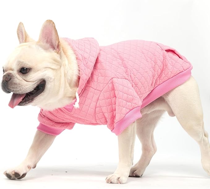 KOOLTAIL Dog Hoodie for Small Medium Large Dogs, Ultra-Warm & Soft Winter Fall Fleece Dog Hooded Sweatshirt Clothes Sweater, Lightweight Pullover Coat for Boy Girl Bulldog Pitbull Puppy Cats,Pink M