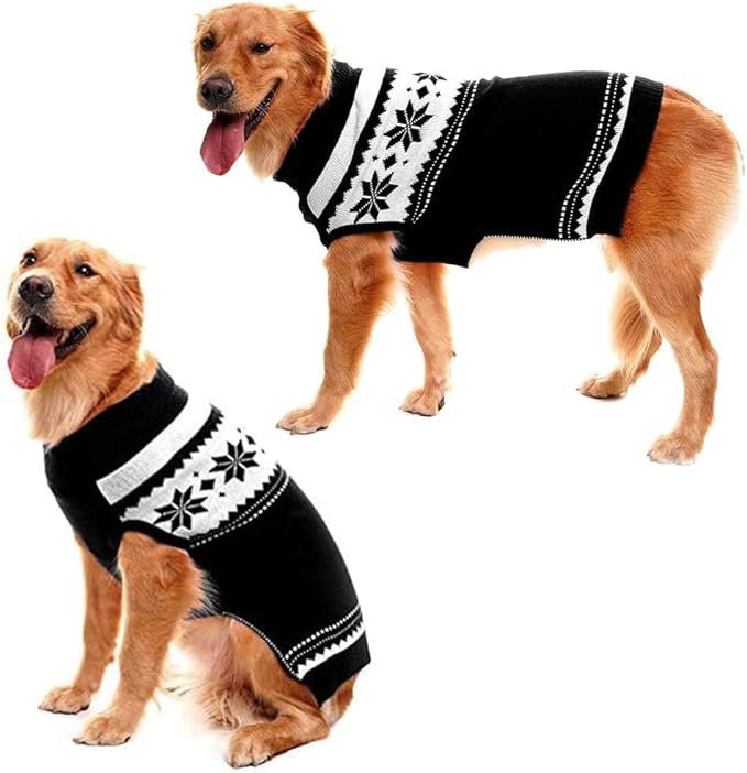 Mihachi Dog Sweater - Winter Coat Apparel Clothes with Colorful Stripes for Cold Weather