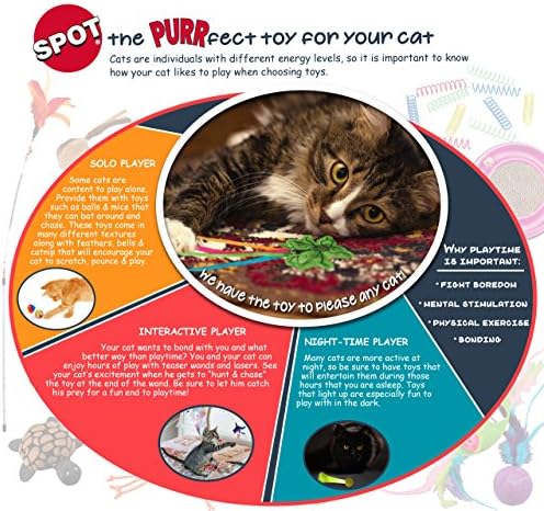 SPOT Felt Mice Catnip Toy | Soft, Colorful Multipack Interactive Cat Toy for Indoor Cats | Includes Catnip | 6 Pack in Assorted Colors