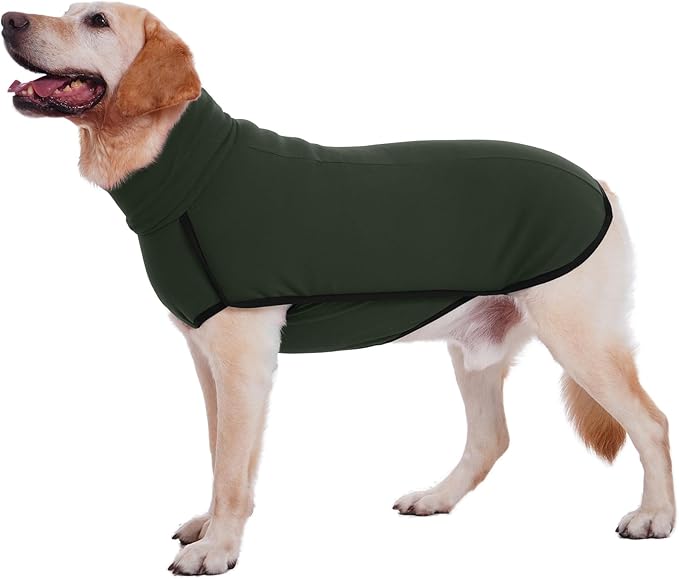 ROZKITCH Dog Winter Coat Soft Pullover Pajamas, Pet Windproof Warm Cold Weather Jacket Vest Cozy Jumpsuit Apparel Outfit Clothes for Walking Hiking Travel Sleep Green 4XL