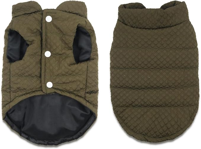 Soft Warm Small Dog Coats Lightweight Pet Dog Winter Jackets for Small Medium Dogs Puppy Cold Weather Coat Pet Clothes, Green, Small