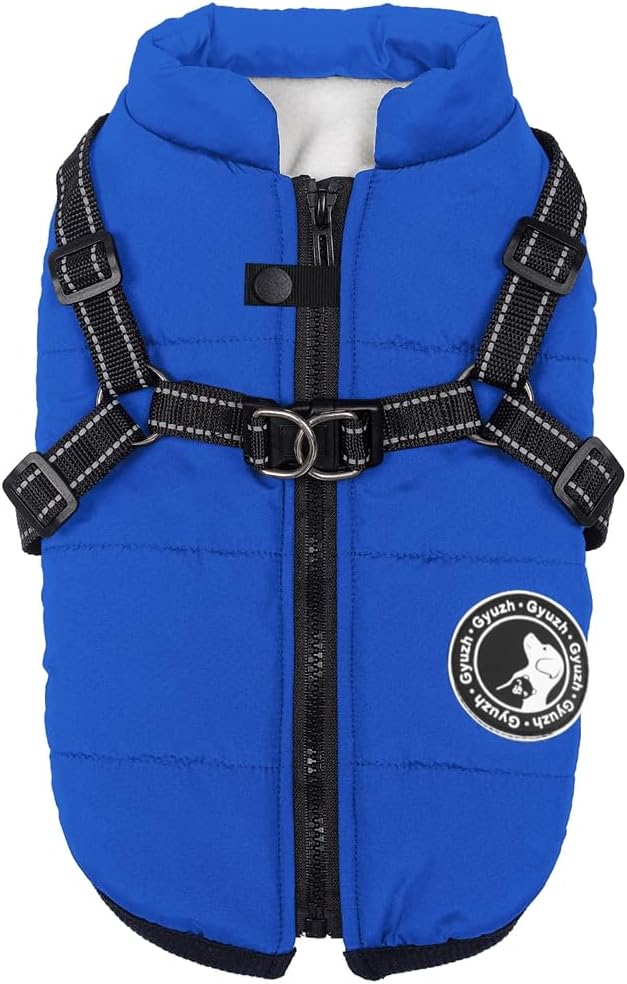 Gyuzh Dog Coat with Harness Puppy Coats Small Dog Harness Jacket Winter Waterproof Jackets for Smal Medium Large Dogs
