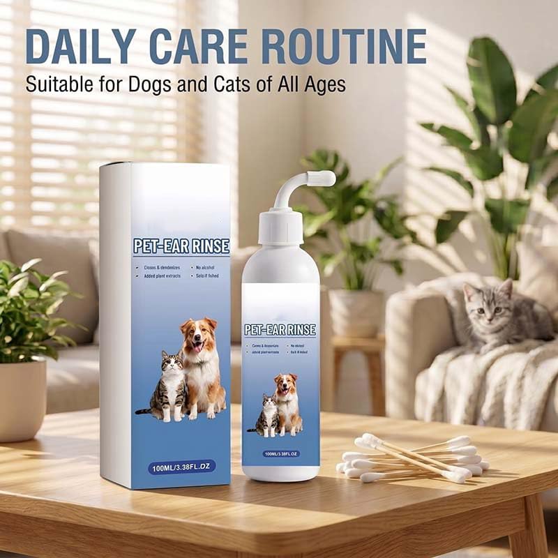 MENDED Pet Ear Cleaner for Dogs & Cats, Gentle Ear Wash, 100 mL, 3 PCS
