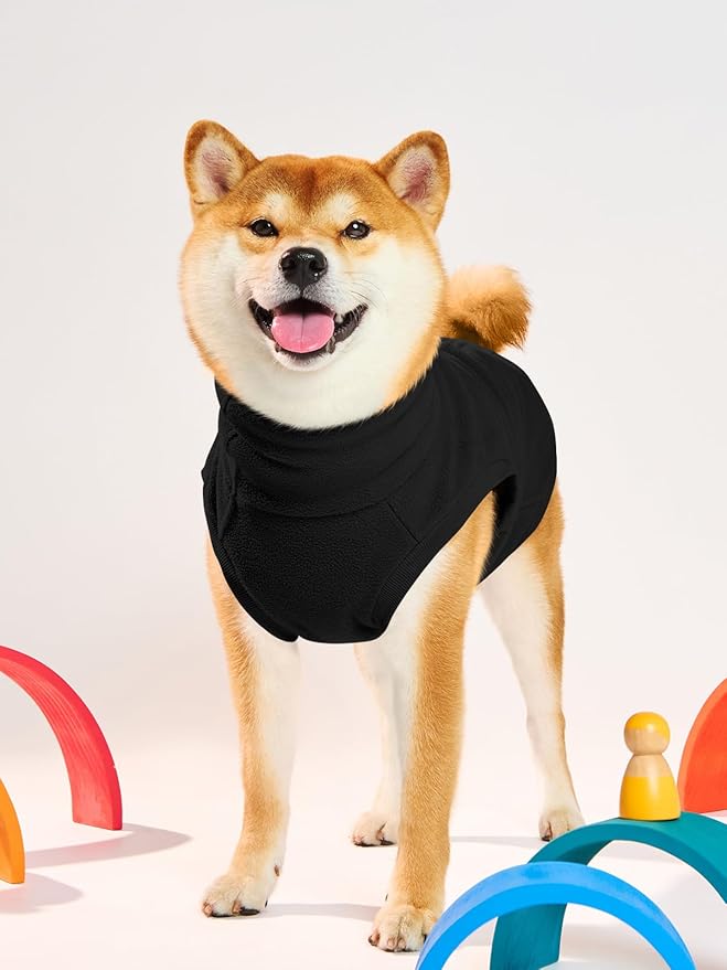 Haloumoning Fleece Dog Sweater Turtleneck Pullover Sweatshirt Pet Winter Warm Clothes