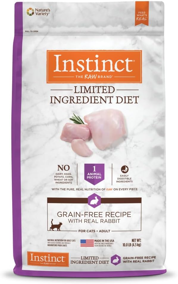 Instinct Limited Ingredient Diet, Natural Dry Cat Food, Grain Free Recipe - Real Rabbit, 10 lb. Bag